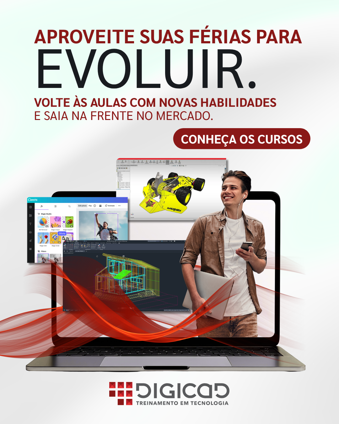 Cursos de Férias em Excel, Power BI e AutoCAD Digicad