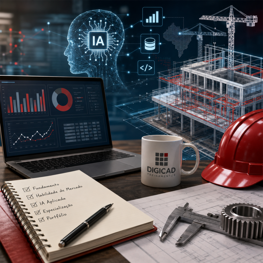 Plano de estudos: como organizar o 2º semestre de estudos técnicos, da análise de dados ao BIM, incluindo orientação por IA